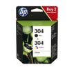 192545191432-HP 304 - Pack de 2 - noir et 3 couleurs - cartouche d'encre originale (3JB05AE)--0