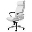 3700339883479-Fauteuil de bureau WILLIAM - accoudoirs articulés - appui-tête intégré - cuir blanc--1