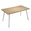 2012349510056-Table haute - 160 x 80 x 105 cm - Pieds métal blancs - Chêne--0