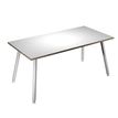 7331910018889-Bureau LEONARDO - 160 cm - Blanc chants chêne--0