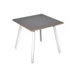 2012349510759-Table haute - 80 x 80 x 105 cm - Pieds métal blancs - Anthracite chants chêne--0