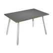 2012349510773-Table haute - 120 x 80 x 105 cm - Pieds métal blancs - Anthracite chants chêne--0