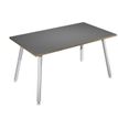 2012349510797-Table haute - 140 x 80 x 105 cm - Pieds métal blancs - Anthracite chants chêne--0