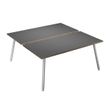 2012349510674-Bureau Bench LEONARDO - L160 x H74 x P168 - Pieds métal blancs - Anthracite chants chêne--0