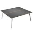 2012349510698-Bureau Bench LEONARDO - L180 x H74 x P168 - Pieds métal blancs - Anthracite chants chêne--0