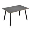 2012349511916-Table haute - 120 x 80 x 105 cm - Pieds métal noirs - Anthracite chants chêne--0