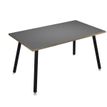 2012349511930-Table haute - 140 x 80 x 105 cm - Pieds métal noirs - Anthracite chants chêne--0