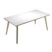 2012349512494-Bureau LEONARDO - 180 cm - Pieds bois - Blanc chants chêne--0