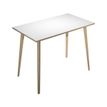 2012349512678-Table haute - 120 x 80 x 105 cm - Pieds bois - Blanc chants chêne--0