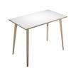 2012349512692-Table haute - 140 x 80 x 105 cm - Pieds bois - Blanc chants chêne--0