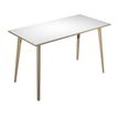 2012349512739-Table haute - 180 x 80 x 105 cm - Pieds bois - Blanc chants chêne--0