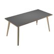 2012349512852-Bureau LEONARDO - 160 cm - Pieds bois - Anthracite chants chêne--0