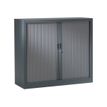 3219095805064-Armoire basse monobloc à rideaux GENERIC - 100 x 120 x 43 cm - anthracite/anthracite-Angle gauche-0