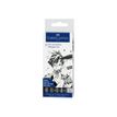 4005401671244-Faber-Castell Pitt Artist Pen Mangaka - Pack de 6 feutres à l'encre de Chine - noir-Angle droit-1
