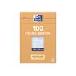 3020122361206-Oxford - Pack de 100 Fiches Bristol - A5 - petits carreaux - perforées - blanc-Avant-1