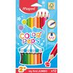 3154148340102-Maped Color'Peps Jumbo - 12 Crayons de couleur triangulaires--0