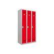 3219093104428-Vestiaire Industrie Propre - 3 portes - 180 x 90 x 50 cm - gris/rouge-Angle gauche-0