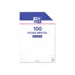 3020122170006-Oxford - Fiches Bristol - A4 - 21  x 29,7 cm - Non perforées - Blanc - Uni - Pack de 100-Avant-1