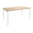 0404000120728-Bureau simple IRIS - L140 cm - Plan de départ - Pieds blanc - plateau imitation Chêne clair--0