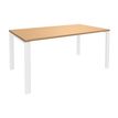 0404000120766-Bureau simple IRIS - L140 cm - Plan de départ - Pieds blanc - plateau imitation Hêtre--0