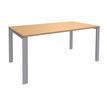 0404000120773-Bureau simple IRIS - L140 cm - Plan de départ - Pieds aluminium - plateau imitation Hêtre--0