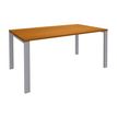 404000121039-Bureau simple IRIS - L180 cm - Plan de départ - Pieds aluminium - plateau imitation Merisier--0