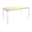 0404000121060-Bureau simple IRIS - L180 cm - Plan de départ - Pieds blanc - plateau imitation Erable--0