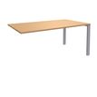 0404000121251-Bureau simple IRIS - L140 cm - Plan suivant - Pieds aluminium - plateau imitation Hêtre--0