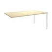 0404000121183-Bureau simple IRIS - L120 cm - Plan suivant - Pieds blanc - plateau imitation Erable--0