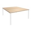 0404000121800-Bureau Bench IRIS - L160 cm - Plan de départ - Pieds blanc - plateau imitation Chêne clair--0