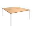 0404000121725-Bureau Bench IRIS - L140 cm - Plan de départ - Pieds blanc - plateau imitation Hêtre--0