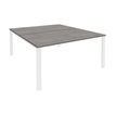 0404000121763-Bureau Bench IRIS - L140 cm - Plan de départ - Pieds blanc - plateau imitation Chêne gris--0