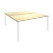 0404000122029-Bureau Bench IRIS - L180 cm - Plan de départ - Pieds blanc - plateau imitation Erable--0