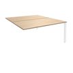 0404000122401-Bureau Bench IRIS - L180 cm - Plan suivant - Pieds blanc - plateau imitation Chêne clair--0