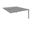 0404000122258-Bureau Bench IRIS - L140 cm - Plan suivant - Pieds aluminium - plateau imitation Chêne gris--0