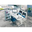 2012348122960-Bureau droit IDRA - L140 cm - Pieds blanc - plateau Blanc perle--1