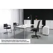 404000121022-Bureau simple IRIS - L180 cm - Plan de départ - Pieds blanc - plateau imitation Merisier--2