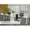 0404000122890-Bureau droit LOFTER - L160 cm - Plateau imitation chêne clair - pied Blanc--4