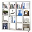 Bibliothèque CUBIC - L160 x H163 x P30 cm - 16 Cases - Blanc perle