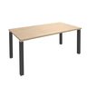 3253310153851-Bureau droit EXPRIM - L120 cm - Plateau imitation Chêne clair - Pieds carbone--0