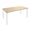 3253310153868-Bureau droit EXPRIM - L120 cm - Plateau imitation Chêne clair - Pieds blanc--0