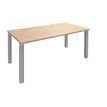 3253310148604-Bureau droit EXPRIM - L180 cm - Plateau imitation Chêne clair - Pieds alu--0