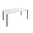 3253310148598-Bureau droit EXPRIM - L180 cm - Plateau Blanc perle - Pieds alu--0