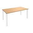 3253310163928-Bureau droit EXPRIM - L180 cm - Plateau imitation Hêtre - Pieds Blanc--0