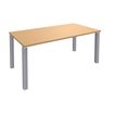 3253310155305-Bureau droit EXPRIM - L120 cm - Plateau imitation Hêtre - Pieds alu--0