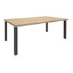 3253310147591-Bureau EXPRIM Manager - L200 x P100 x H72,5 cm - Plateau imitation chêne clair - Pieds carbone --0