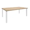 3253310147584-Bureau EXPRIM Manager - L200 x P100 x H72,5 cm - Plateau imitation chêne clair - Pieds blanc--0