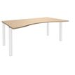 3253310153967-Bureau vague symétrique EXPRIM - L180 cm - Plateau imitation Chêne clair - Pieds blanc--0