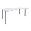 3253310165298-Bureau vague symétrique EXPRIM - L180 cm - Plateau Blanc perle - Pieds alu--0