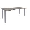 3253310165335-Bureau vague symétrique EXPRIM - L180 cm - Plateau imitation Chêne gris - Pieds alu--0